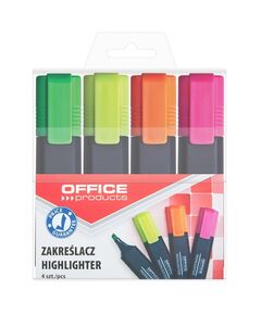 Textmarker varf lat, 1-5 mm, 4 culori/set, OFFICE PRODUCTS-