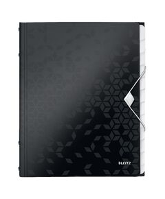 Mapa plastic cu 12 separatoare, A4, 200 coli, negru, LEITZ WOW, Culoare: Negru-
