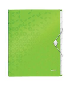 Mapa plastic cu 12 separatoare, A4, 200 coli, verde, LEITZ WOW, Culoare: Verde-