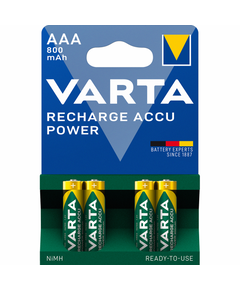 Acumulatori Varta Power, HR03, AAA, 800 mAh, 4 bucati/set-