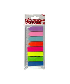 Stick index plastic 44x12.7 mm, 8 culori neon x 25 file (4 steag+ 4 sageata)-