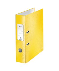 Biblioraft carton laminat, A4, 8 cm, galben, LEITZ WOW 180, Culoare: Galben-