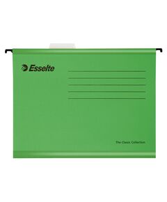 Dosar suspendat, cu sina si eticheta, A4, verde, ESSELTE, Culoare: Verde-