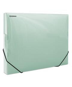 Mapa de plastic, cu elastic, burduf 30 mm, verde, DONAU, Culoare: Verde-