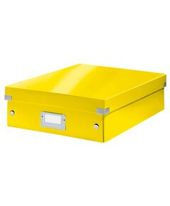 Cutie organizare medie, 280x100x370 mm, carton, galben, LEITZ WOW Click&Store, Culoare: Galben-