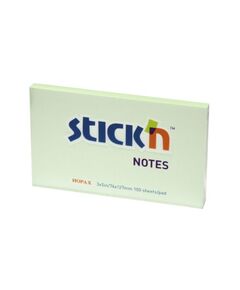 Notes autoadeziv 76x127 mm, 100 file, verde pastel, STICK'N, Culoare: Verde-