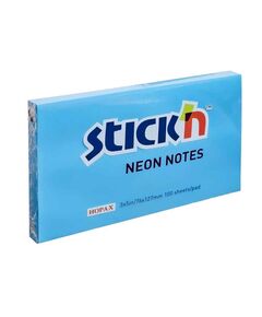 Notes autoadeziv 76x127 mm, 100 file/set, albastru neon, STICK'N, Culoare: Albastru-