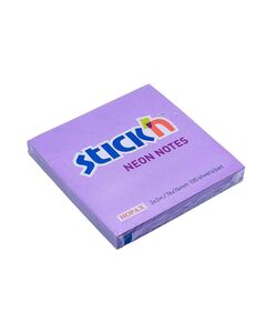 Notes autoadeziv 76x76 mm, 100 file, mov neon, STICK'N, Culoare: Mov-