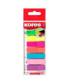 Index autoadeziv din plastic, 12x45 mm, 8 culori x 25 file/set, KORES-