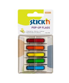 Index autoadeziv sageata 45x12 mm, 5 culori x 30 file/set, cu dispencer, STICK'N-