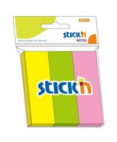 Stick index hartie, 76x25 mm, 3 x 50 file/set, STICK'N Neon-