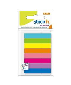 Stick index plastic transparent color, 45x8 mm, 8x20 file/set, STICK'N-
