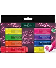 Textmarker, varf tesit 1-5 mm, 8 buc/set, superfluorescent, FABER-CASTELL-