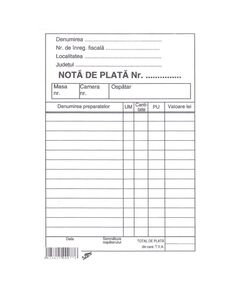 Nota de plata ospatar, A6, 100 file/set, 3 buc/set-