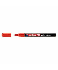 Marker cu vopsea, varf 1-2 mm, rosu, EDDING 791, Culoare: Rosu-