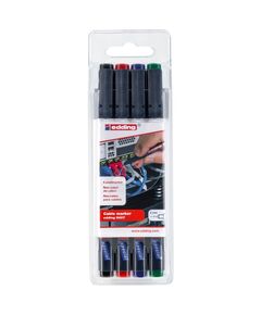 Marker pentru cabluri, permanent, 0.3 mm, 4 buc/set EDDING 8407-