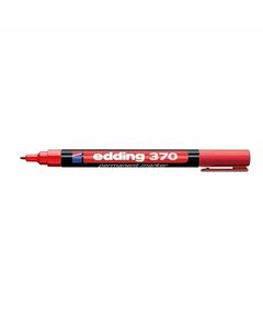 Marker permanent, varf rotund 1.0 mm, rosu, EDDING 370, Culoare: Rosu-