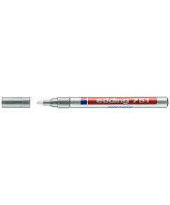 Marker cu vopsea, varf 1-2 mm, argintiu, EDDING 751, Culoare: Argintiu-