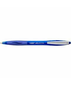 Pix cu mecanism, varf 1 mm, albastru, BIC Atlantis Clic Metal-