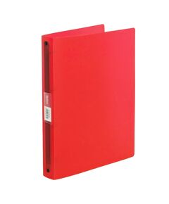 Caiet mecanic A4, 4 inele, 25 mm, coperti flexibile, rosu, OPTIMA, Culoare: Rosu-