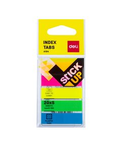Index autoadeziv plastic 44x12 mm, 5 culori, DELI-