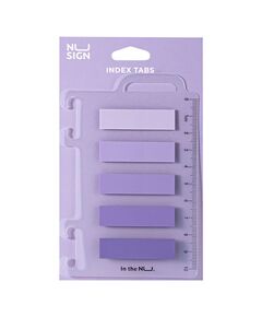 Index autoadeziv plastic 44x12 mm, 5 culori + rigla, violet, DELI NUSIGN, Culoare: Violet-