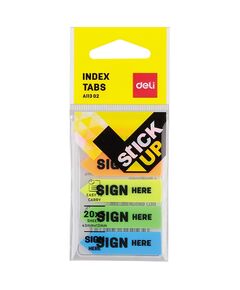 Index autoadeziv plastic tip sageata 43x12 mm, 5 culori neon, DELI-