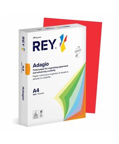 Hartie colorata A4, 80 g/mp, 500 coli/top, rosu, REY Adagio, Culoare: Rosu-