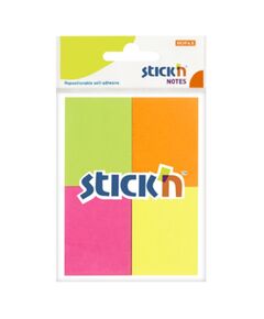 Notes autoadeziv 38x51 mm, 4x50 file/set, STICK'N Neon-