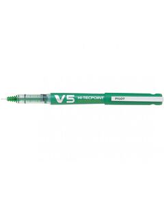 Roller cu cerneala, 0.5 mm, verde, PILOT V5 HI-TECPOINT, Culoare: Verde-
