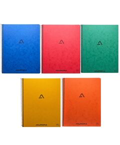 Caiet cu spirala A5, 60 file, dictando, AURORA Buroclass, Liniatura: Dictando-