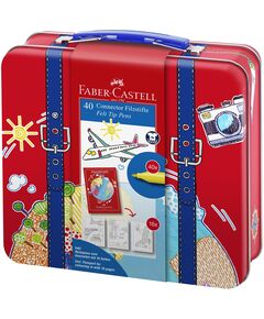 Carioci cu clip 40 culori/cutie, Connector FABER-CASTELL-