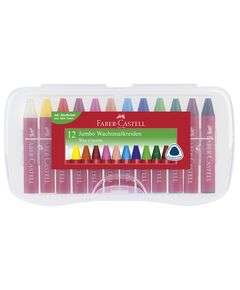 Creioane cerate, 12 culori/set, FABER-CASTELL Jumbo-