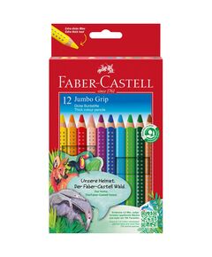 Creioane colorate Jumbo 12 culori/set Grip FABER-CASTELL-