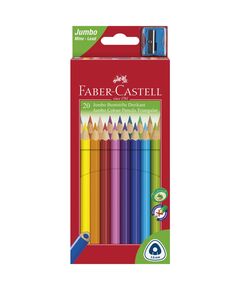 Creioane colorate Jumbo, 20 culori/set, FABER-CASTELL-