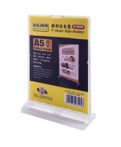 Display plastic pentru prezentare A5, forma T, KEJEA-