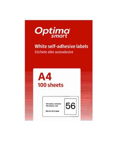 Etichete autoadezive albe, 56/A4, 52.5x21.2mm, 100 coli/top, OPTIMA-