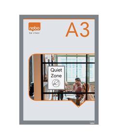 Folie magnetica, rama color A3, 2 buc/set, argintiu, NOBO, Culoare: Argintiu-