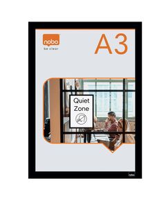 Folie magnetica, rama color A3, 2 buc/set, negru, NOBO, Culoare: Negru-