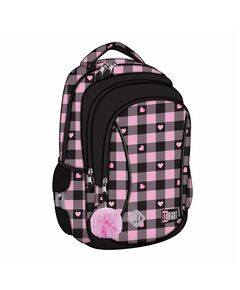 Ghiozdan fete, 3 compartimente, Pink Checkered, ST.RIGHT BP26-