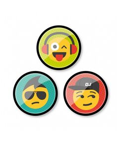 Insigne ghiozdan, 3 buc/set, Emoji, NIKIDOM-