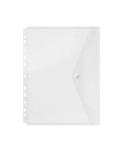 Mapa plastic A4 cu capsa, perforatii si clapeta in V, 4 buc/set, transparent, OPTIMA, Culoare: Transparent-