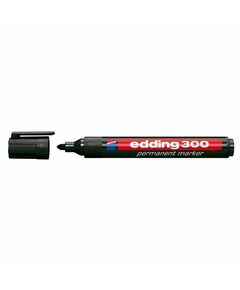 Marker permanent, varf rotund, 1.5-3 mm, negru, EDDING 300, Culoare: Negru-