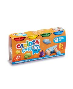 Plastilina moale, 8 culori/set, 600 g, Baby Dough CARIOCA-