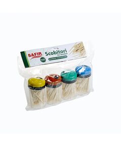 Scobitori lemn bambus, 4x200 buc/set-