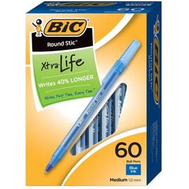 Pix fara mecanism Round Stic BIC, 60 buc/cutie, Culoare: Albastru-