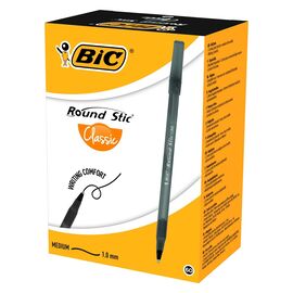 Pix fara mecanism Round Stic BIC, 60 buc/cutie, Culoare: Negru-