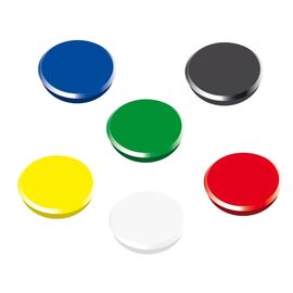 Magneti pentru table, D 24 mm, 10 buc/cutie, ALCO, Culoare: Albastru-