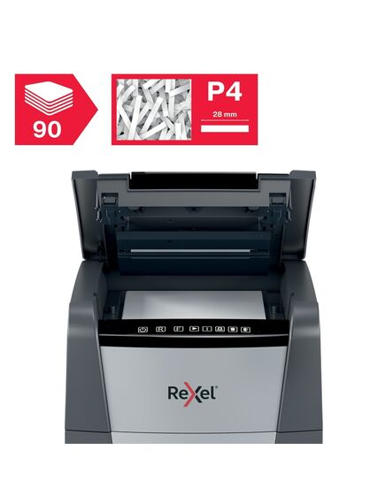 Distrugator documente automat REXEL Optimum 90X, cross cut, 90 coli-[6]