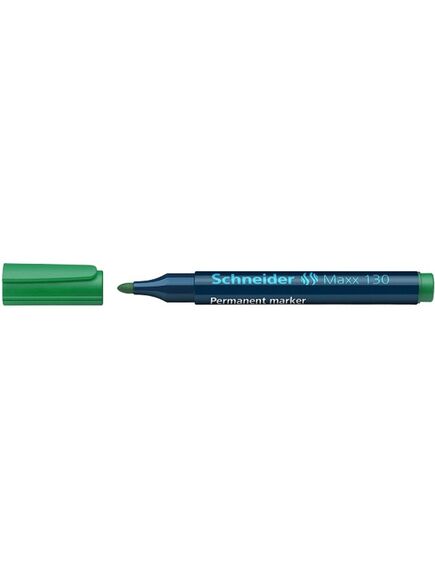Marker permanent, varf 3mm, verde, SCHNEIDER Maxx 130, Culoare: Verde-[3]